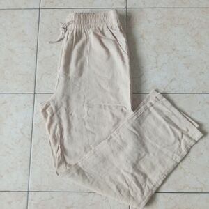 Casual Cream  Linen Pants